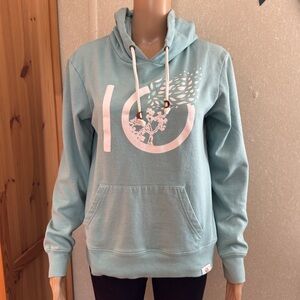 tentree Light Blue Hoodie with White Graphic